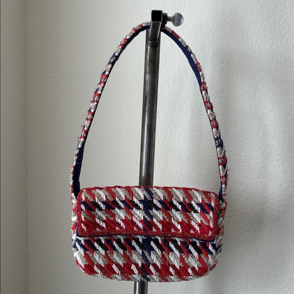 Anthropologie Icon Edition Fiona Beaded Shoulder bag preppy quirky eclectic - Picture 1 of 7